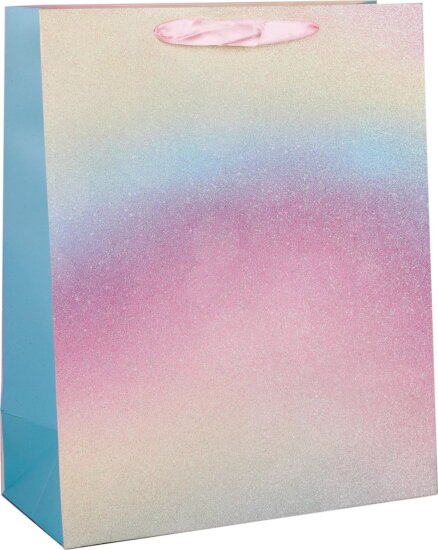 Glitteres szivárványos Szalagfüles Papír ajándéktasak (26 x 32 cm) - Többszínű Glitteres szivárványos Szalagfüles Papír ajándéktasak (26 x 32 cm) - Többszínű
