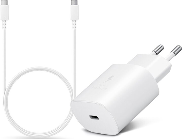 Samsung EP-TA800EWE USB Type-C Hálózati töltő + EP-DA705BWE USB Type-C kábel - Fehér (25W)