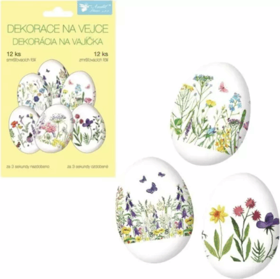 Tojásdíszítő fólia - Mezei virágok (12db)
