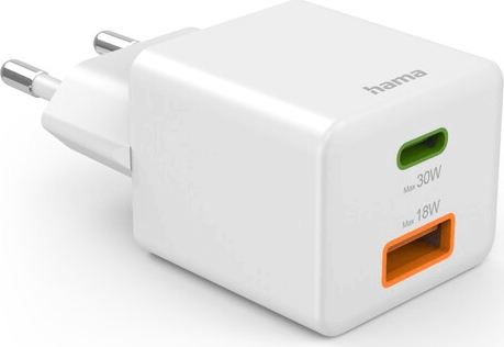Hama 201992 Mini USB Type-C / USB Type-A Hálózati töltő - Fehér (30W)
