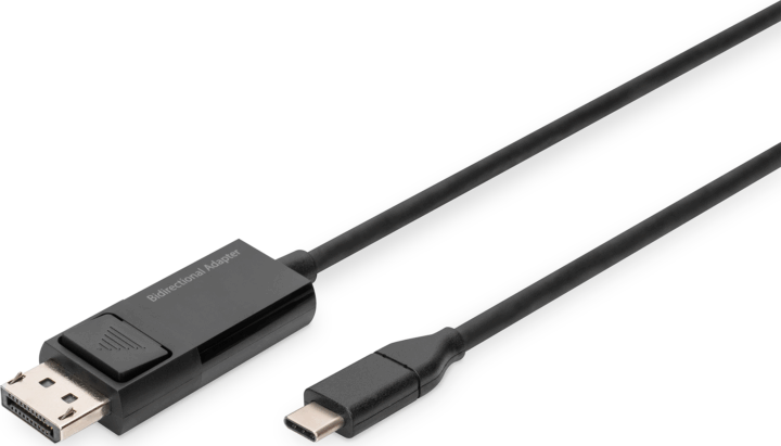 Digitus AK-300334-020-S USB Type-C apa - DisplayPort 1.4 apa Kábel 2m - Fekete