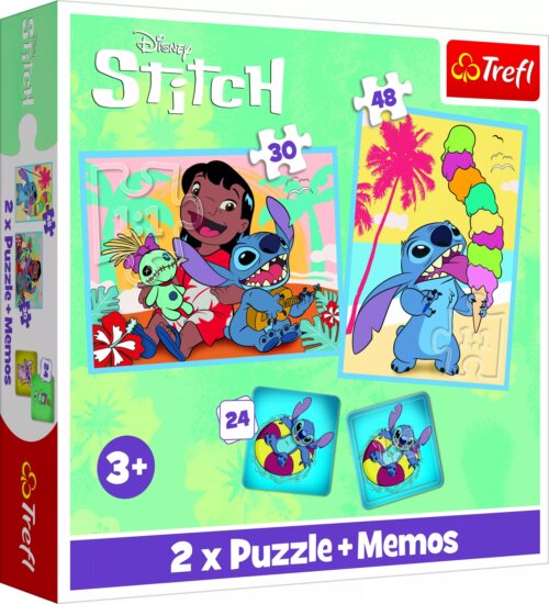 Trefl Lilo&Stitch 2az 1-ben 48 darabos puzzle és memória játék