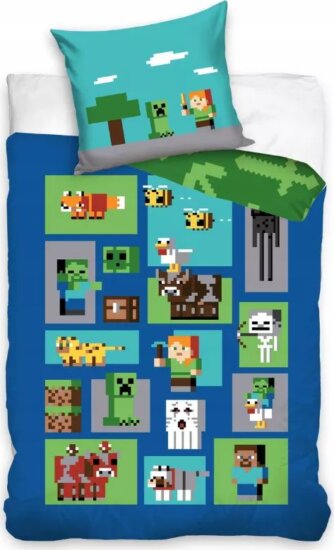 Halantex Minecraft: Pixelvilág kétrészes ágyneműhuzat garnitúra (140 x 200 cm)