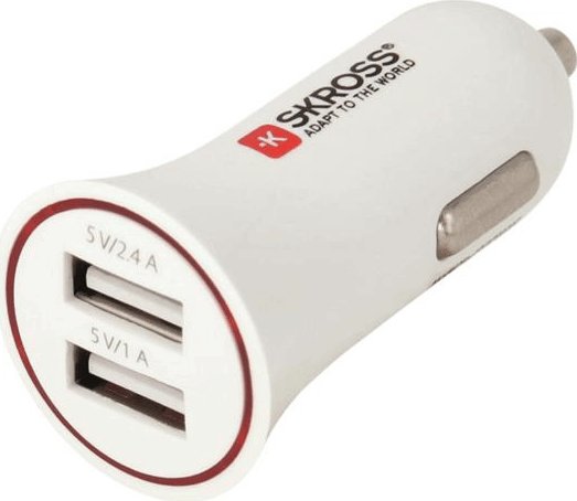 Skross 980485 2x USB Type-A Autós töltő - Fehér (5V / 2.4A) Skross 980485 2x USB Type-A Autós töltő - Fehér (5V / 2.4A)