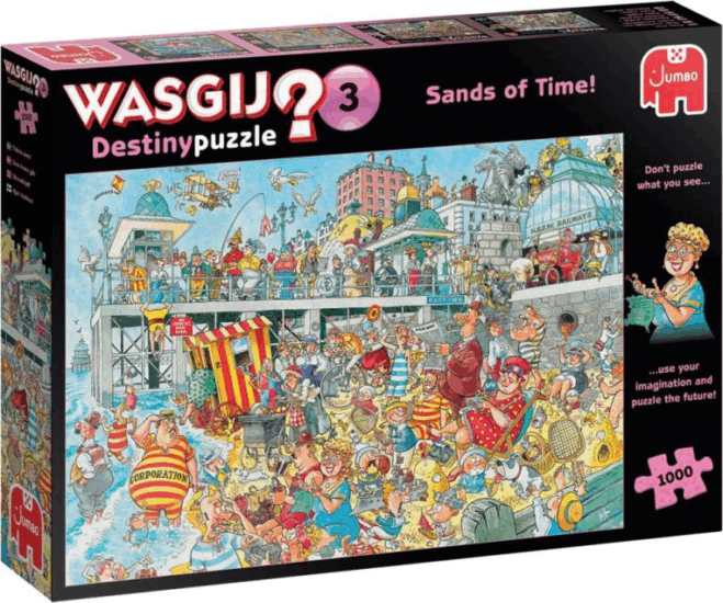 Jumbo 81928 Wasgij Destiny 3 - Az idő homokja karikatúra 1000 darabos Kreatív Puzzle
