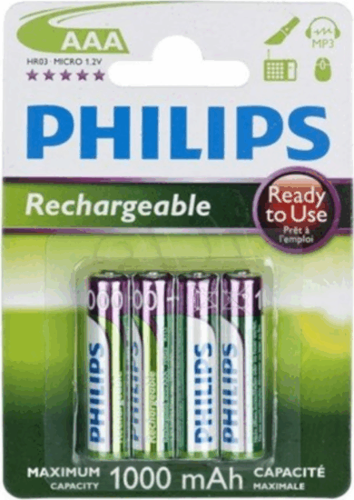Philips R03B4RTU10/10 Újratölthető elem (4db/csomag)