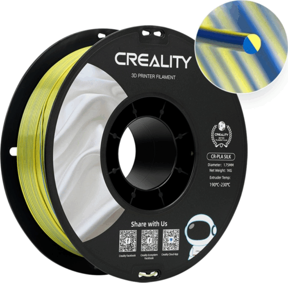 Creality 3301120014 Filament CR-Silk PLA 1.75mm 1kg - Kék/Sárga Creality 3301120014 Filament CR-Silk PLA 1.75mm 1kg - Kék/Sárga
