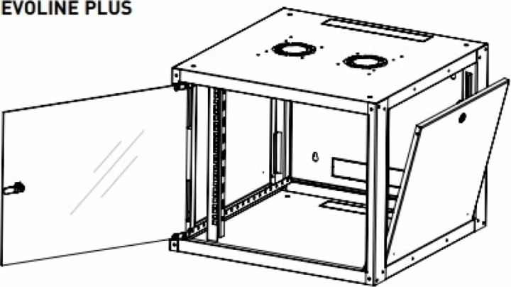 Legrand Evoline+ 19" Fali rack szekrény 16U 600x600mm - Fekete