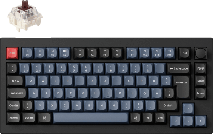 Keychron V1 Max (Gateron Jupiter Brown Switch) Wireless Mechanikus Gaming Billentyűzet - Angol
