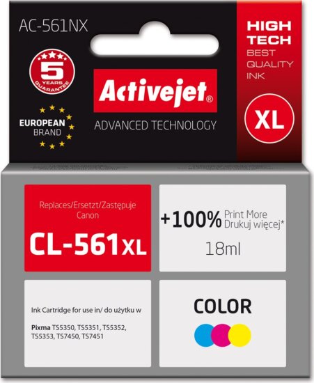ActiveJet (Canon CL-561XL) Tintapatron - Tri-Color