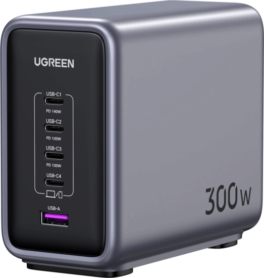 Ugreen Nexode 300W 4x USB-C/USB-A Hálózati töltő - Szürke (300W) Ugreen Nexode 300W 4x USB-C/USB-A Hálózati töltő - Szürke (300W)