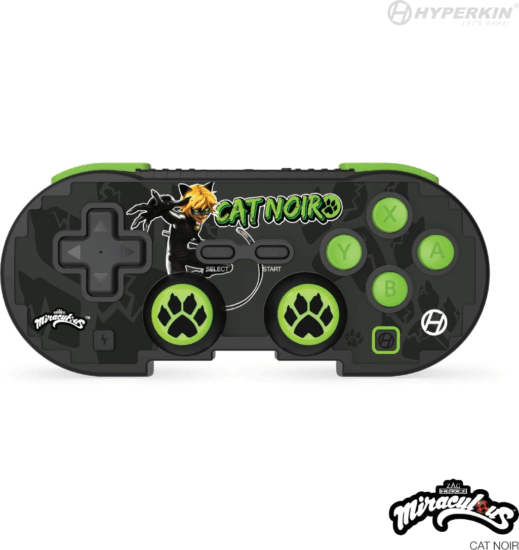 Hyperkin Pixel Art Miraculous Edition (Cat Noir) Vezeték nélküli kontroller - Fekete (PC/Nintendo Switch/Android/iOS)