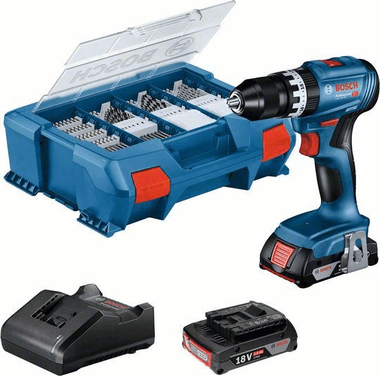 Bosch GSB 18V-45 Professional 18V Akkumulátoros fúró-csavarozó + 2x 2Ah + Töltő