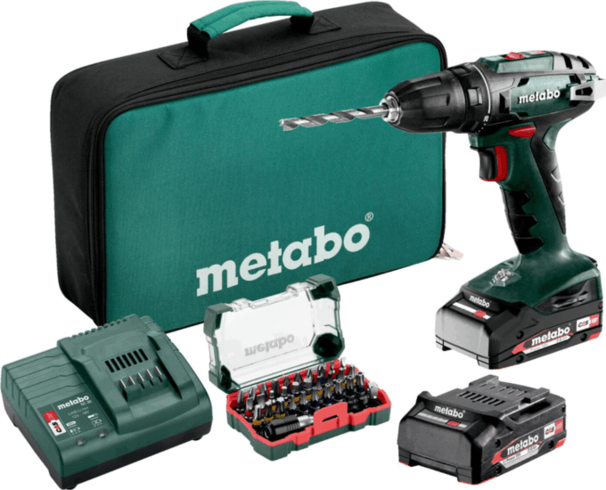 Metabo BS 18 Set Akkumulátoros fúró-csavarozó + 2x 2Ah Akku + Töltő Metabo BS 18 Set Akkumulátoros fúró-csavarozó + 2x 2Ah Akku + Töltő