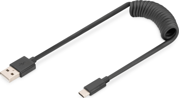 Digitus AK-300430-006-S USB Type-A apa - USB Type-C apa Töltőkábel - Fekete (1m)