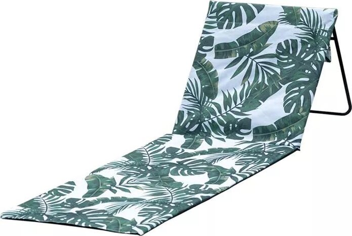 Strandszőnyeg háttámlával - Pálmalevél mintás (150 x 50 x 50 cm)