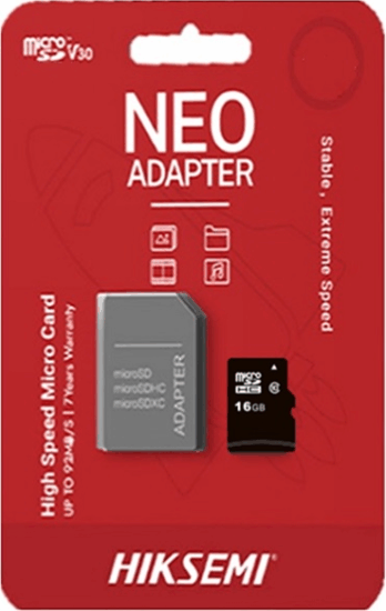 Hiksemi 16GB Neo MicroSDHC UHS-I Cl10 Memóriakártya + Adapter