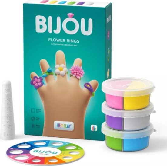 Hey Clay Bijou gyűrű készítő gyurmaszett - Virágok