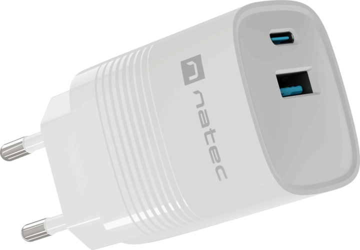 Natec Ribera GaN USB-C / USB-A Hálózati Gyorstöltő Adapter 30W - Fehér Natec Ribera GaN USB-C / USB-A Hálózati Gyorstöltő Adapter 30W - Fehér