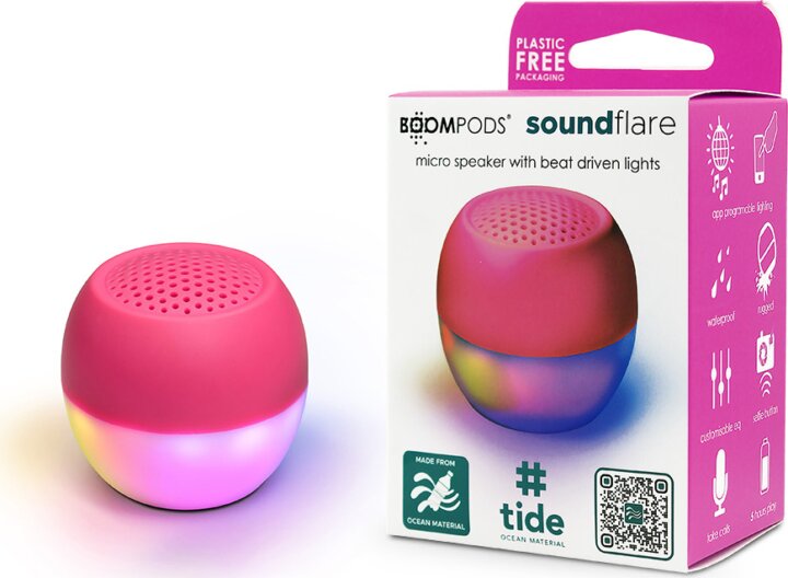 Boompods Soundflare Hordozható bluetooth hangszóró - Rózsaszín