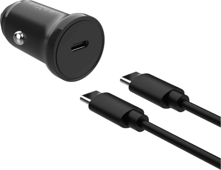 Fixed USB Type-C Autós töltő + USB Type-C kábel - Fekete (20W) Fixed USB Type-C Autós töltő + USB Type-C kábel - Fekete (20W)