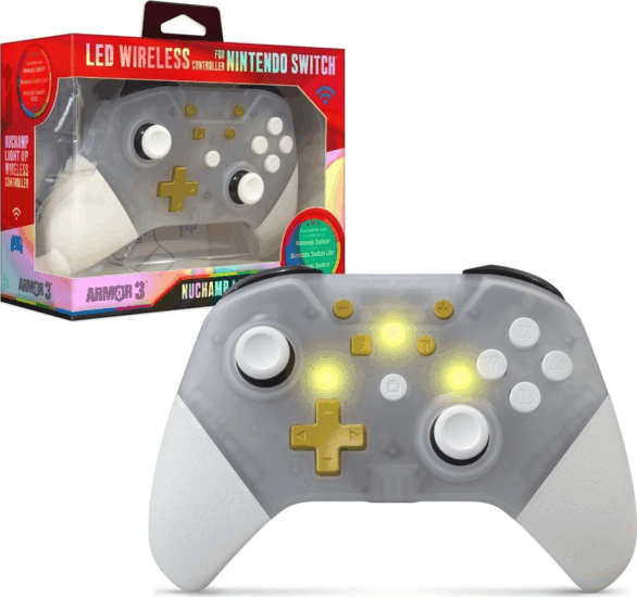 Armor3 NuChamp Nintendo Switch LED Wireless kontroller - Átlátszó
