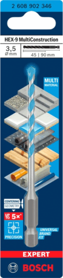Bosch Expert HEX-9 MultiConstruction Fúrószár - 3.5x45mm Bosch Expert HEX-9 MultiConstruction Fúrószár - 3.5x45mm