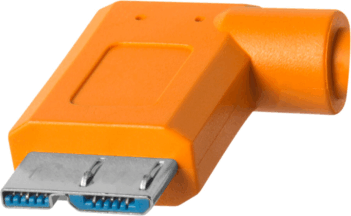 Tether Tools USB Type-C apa - Micro USB Type-B apa Adatkábel (90˚ csatlakozó) - Narancssárga (9.4m)