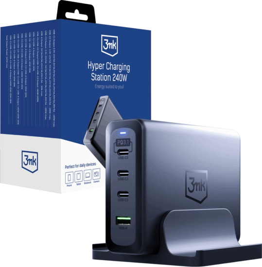 3mk Hyper 3x USB-C / 1x USB-A Töltőállomás 240W