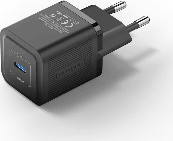 Vention FEPB0-EU GaN USB-C Hálózati töltő - Fekete (20W)