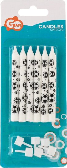 OEM - Focilabda mintás gyertya (6 db / csomag)