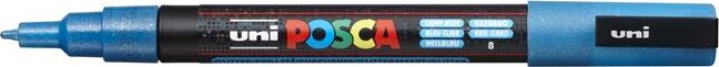 Uni Posca 0,9-1,3 mm Dekormarker - Fényes kék (1db)