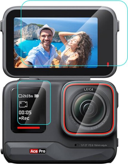 Puluz Insta360 Ace Pro 3in1 Edzett üveg kijelzővédő Puluz Insta360 Ace Pro 3in1 Edzett üveg kijelzővédő