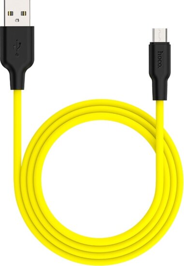 HOCO X21 USB-A apa - MicroUSB-B apa 2.0 Adat és töltő kábel - Sárga (1m)