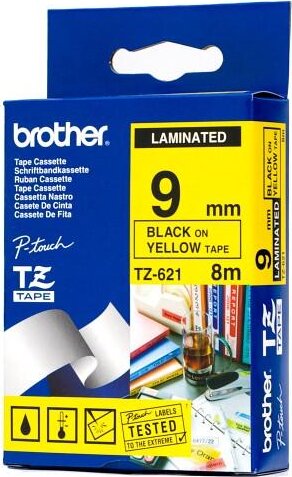 Brother Feliratozógép szalag TZ621 P-TOUCH 9mm fekete ON sárga
