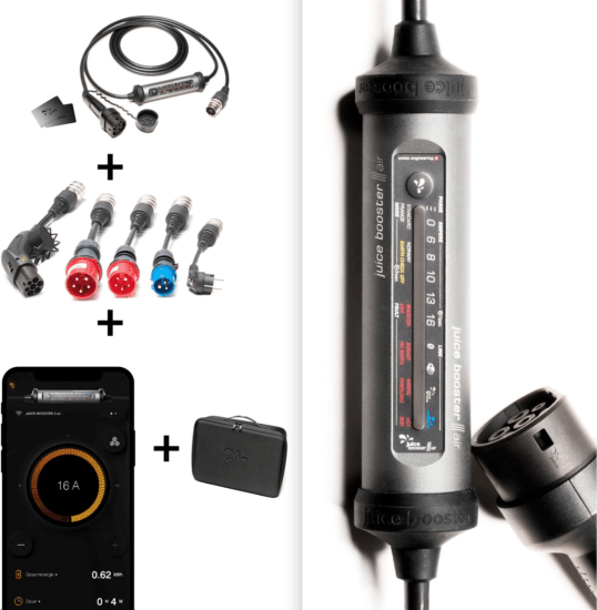 Juice Technology Juice Booster 3 Air EU Traveller Plus Set Type-2 Elektromos autó töltőkábel 3.1m (11 kW - 16A)