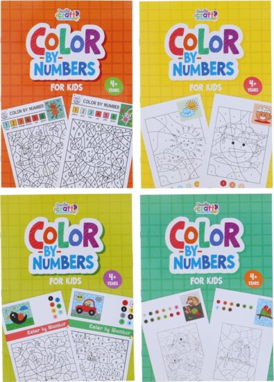 Számok szerinti 16 oldalas 4 mintás színező - Többfajta