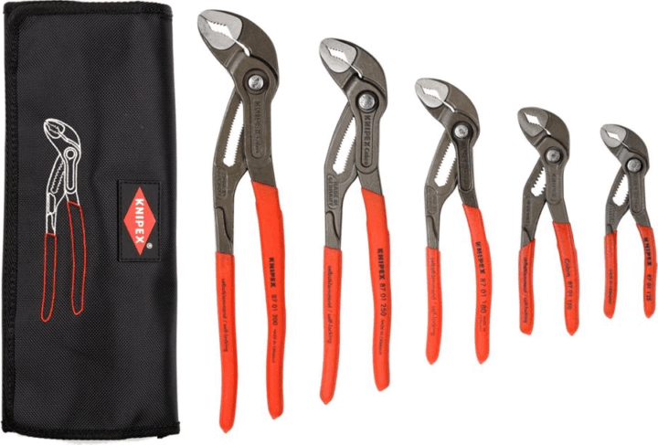 Knipex 00 19 55 S5 csőfogó készlet táskával (5db) Knipex 00 19 55 S5 csőfogó készlet táskával (5db)