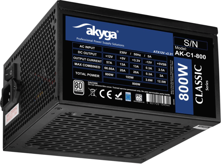 Akyga 800W AK-C1-800 Classic Tápegység Akyga 800W AK-C1-800 Classic Tápegység