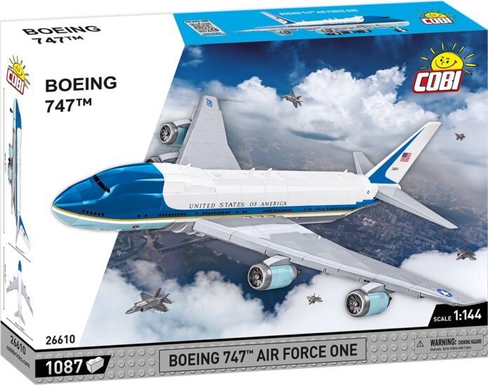 Cobi: 26610 Boeing 747 Air Force One Repülőgép 1087 darabos építőjáték 1:144