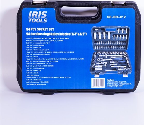 IRIS TOOLS SS-094-012 94 darabos dugókulcs készlet (1/4"&1/2")