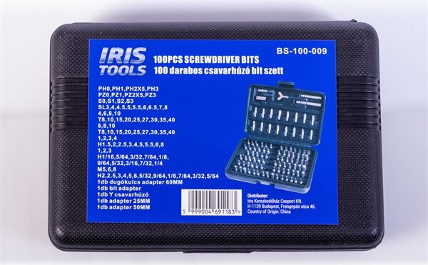 IRIS TOOLS BS-100-009 100 darabos csavarhúzó bit szett IRIS TOOLS BS-100-009 100 darabos csavarhúzó bit szett