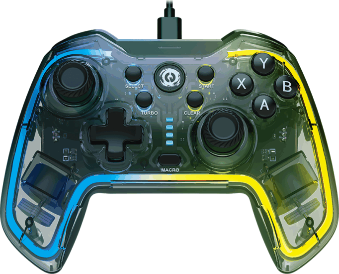 CANYON GP-02 Vezetékes Kontroller - Átlátszó (PC/PS3/Nintendo Switch/Android)