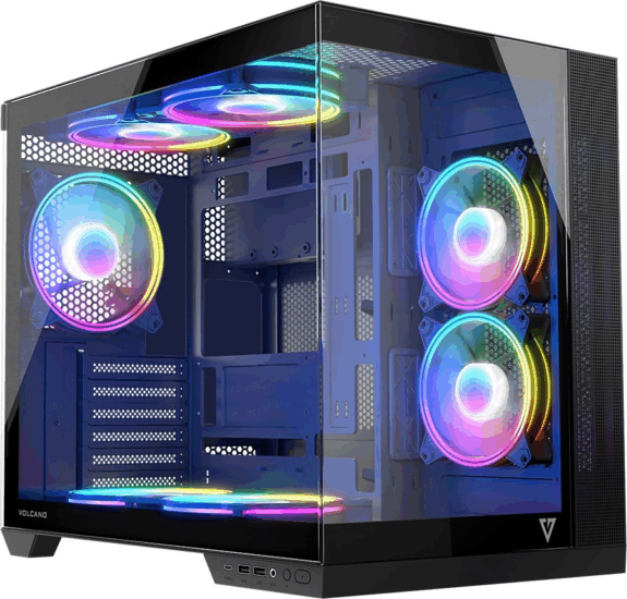 Modecom Volcano Panorama Apex ARGB 7F Számítógépház - Fekete Modecom Volcano Panorama Apex ARGB 7F Számítógépház - Fekete