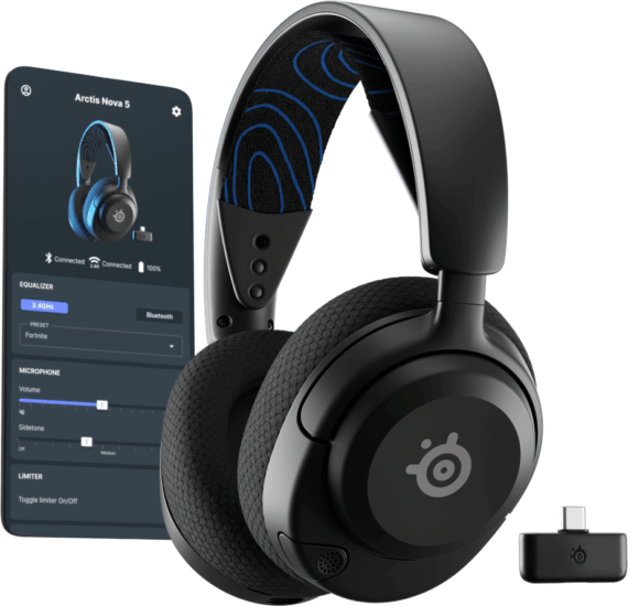 Steelseries Arctis Nova 5P Wireless Gaming Headset - Fekete Steelseries Arctis Nova 5P Wireless Gaming Headset - Fekete