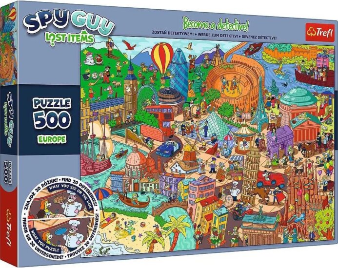 Trefl Spy Guy Európa nyomozós képkereső puzzle - 500 darabos