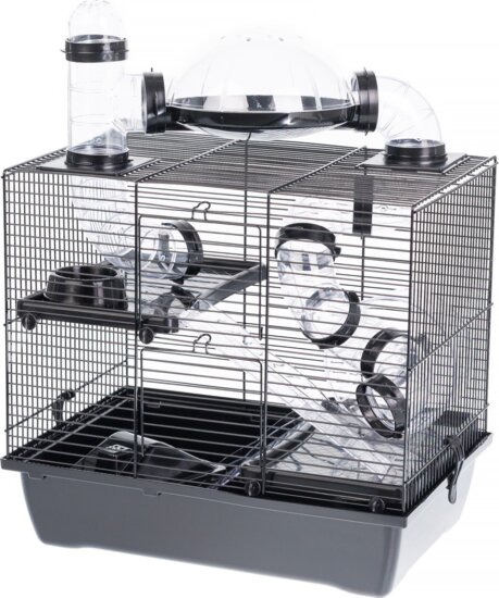 Inter-Zoo Rocky + Terrace Fekete hörcsög ketrec (42 x 29 x 55 cm)