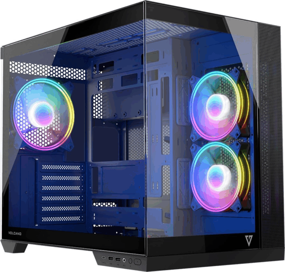 Modecom Volcano Panorama Apex 3F ARGB - Fekete Modecom Volcano Panorama Apex 3F ARGB - Fekete