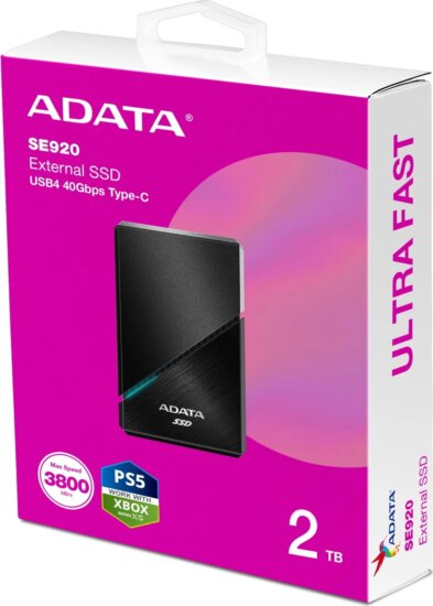 ADATA 2TB SE920 USB4 Gen 3x2 Külső SSD - Fekete