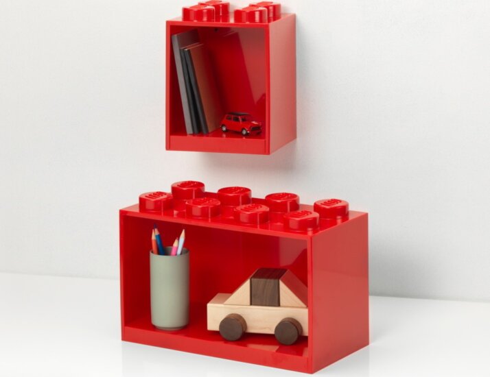 LEGO 41171730 Room Copenhagen Asztali / Fali tároló polc - Piros LEGO 41171730 Room Copenhagen Asztali / Fali tároló polc - Piros